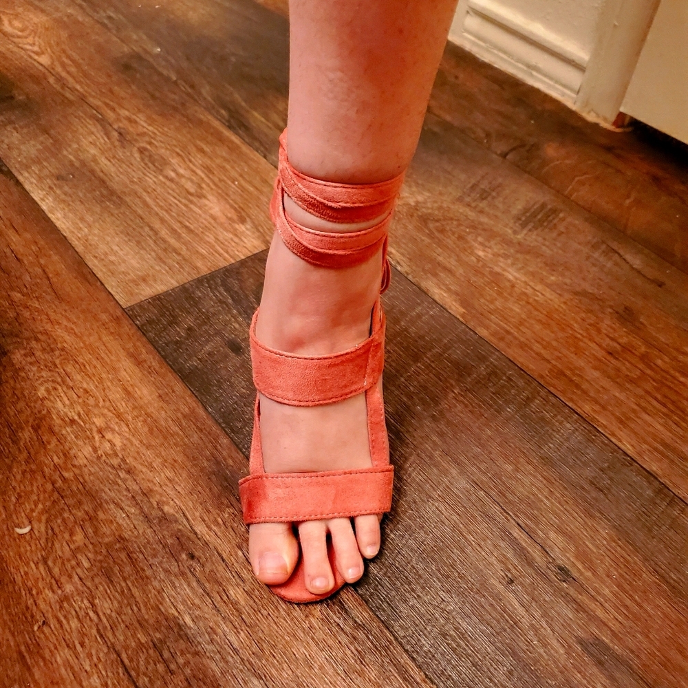 Suede Block Heels - Picture 4 of 9